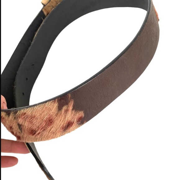 Berge Leather and Calf hair Statement Belt M - Picture 4 of 6